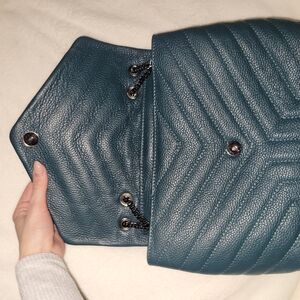 Teal Quilted Shoulder Bag